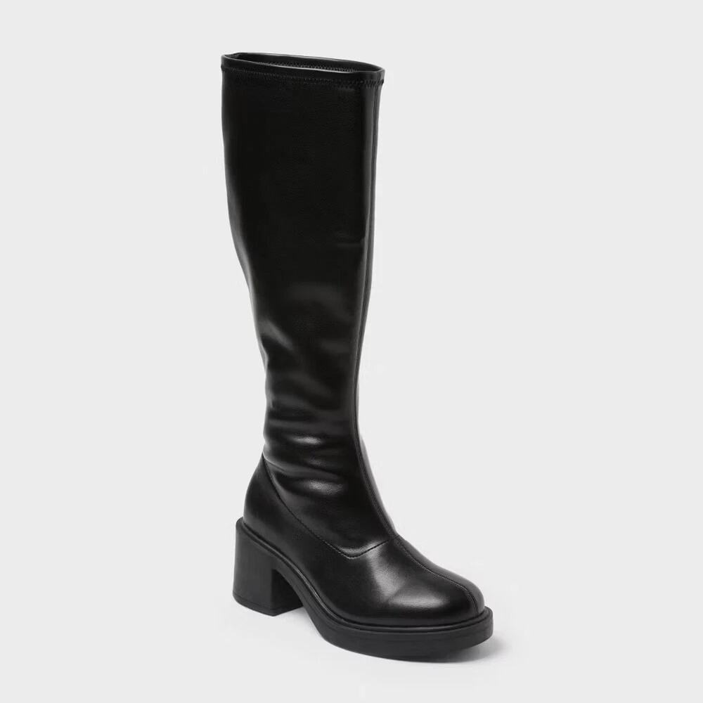 Women Danika Tall Stretch Boots with Memory Foam Insole – Wild Fable - Black